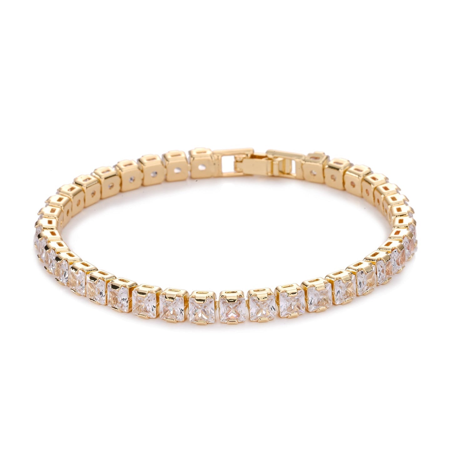 Fyrkantig Tennis armband | Guld