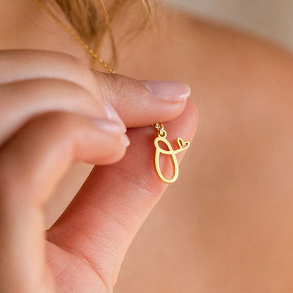 Hjärta Initial halsband | Guld