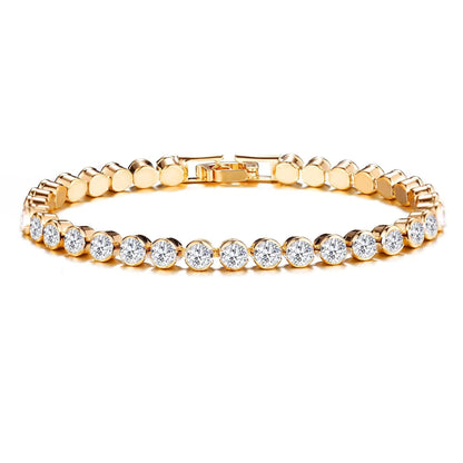 Round Cut Tennis armband | Guld