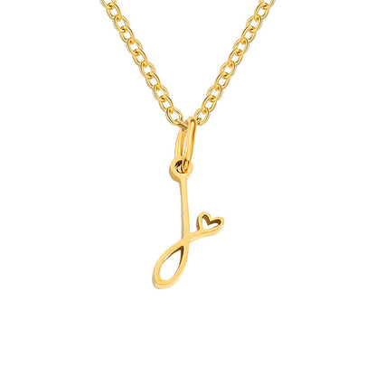 Hjärta Initial halsband | Guld
