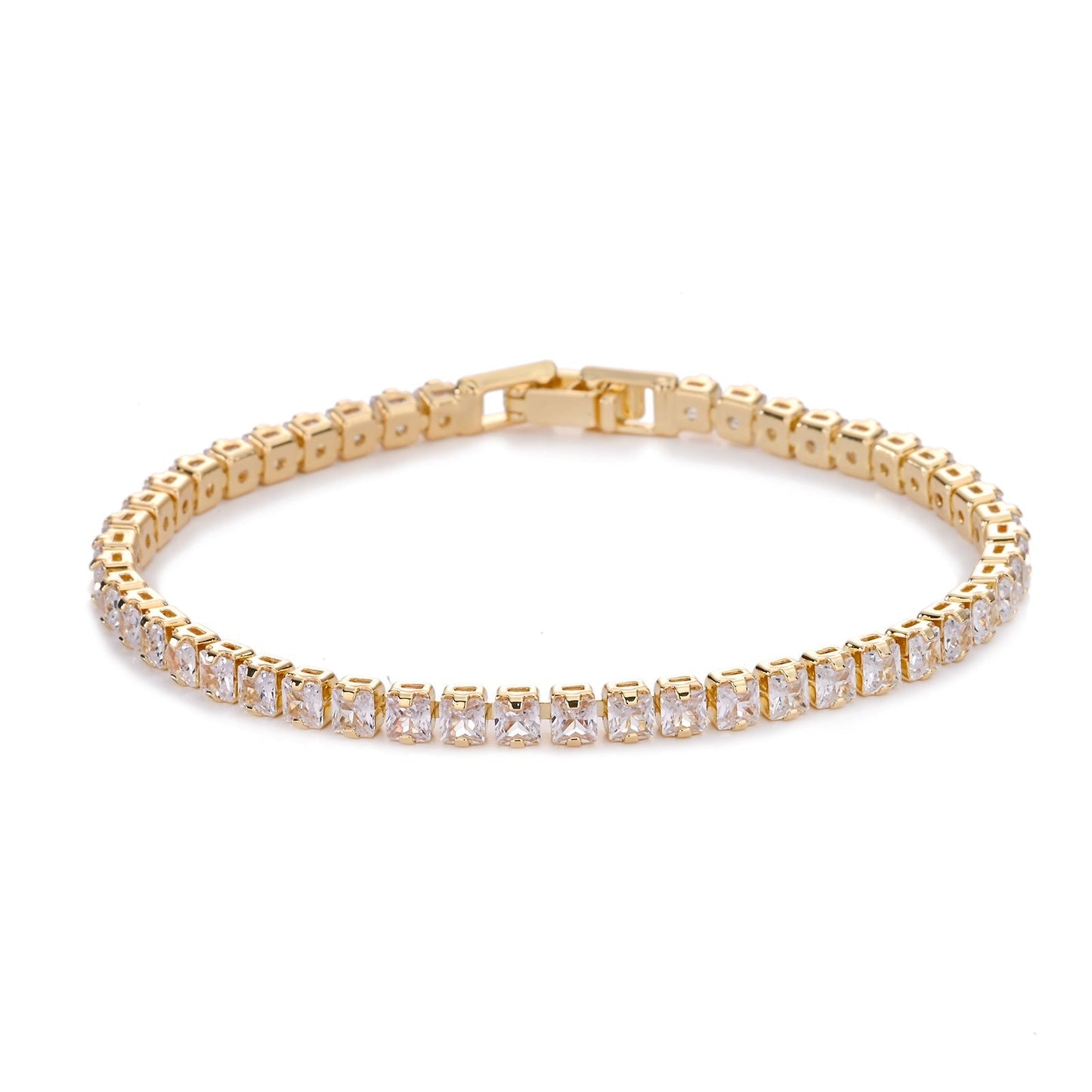 Fyrkantig Tennis armband | Guld