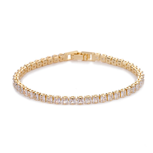 Fyrkantig Tennis armband | Guld