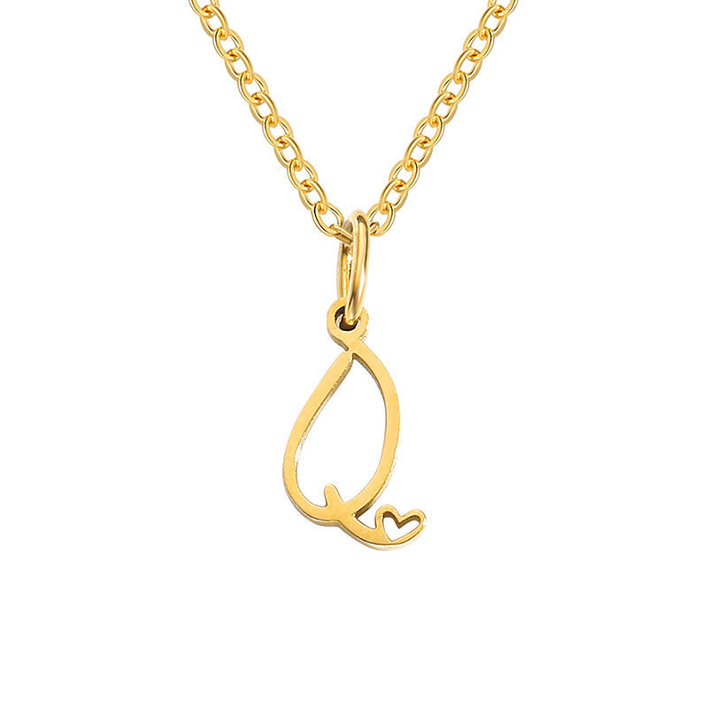 Hjärta Initial halsband | Guld