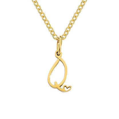 Hjärta Initial halsband | Guld