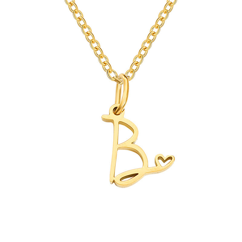 Hjärta Initial halsband | Guld