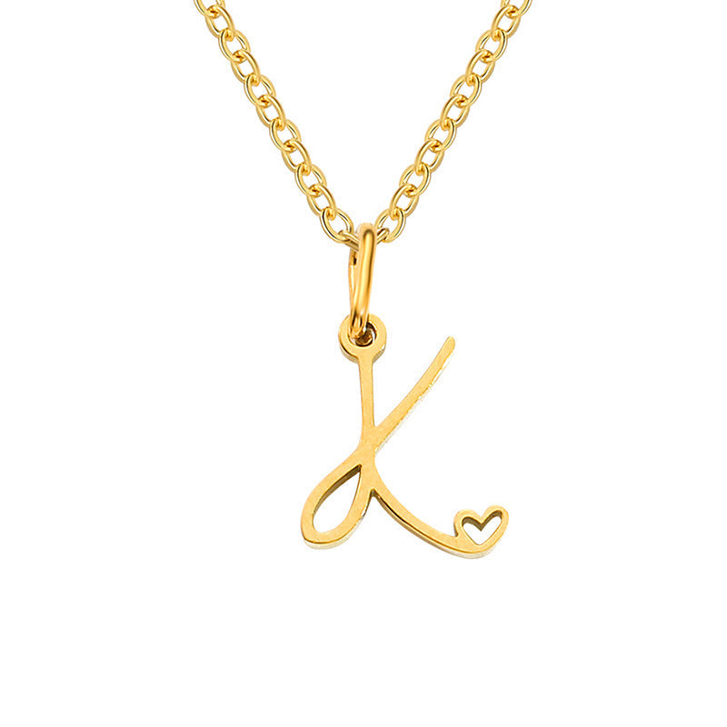 Hjärta Initial halsband | Guld