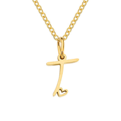 Hjärta Initial halsband | Guld