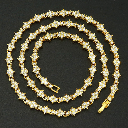 Klassisk Cluster Tennis halsband | Guld