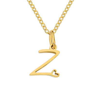 Hjärta Initial halsband | Guld