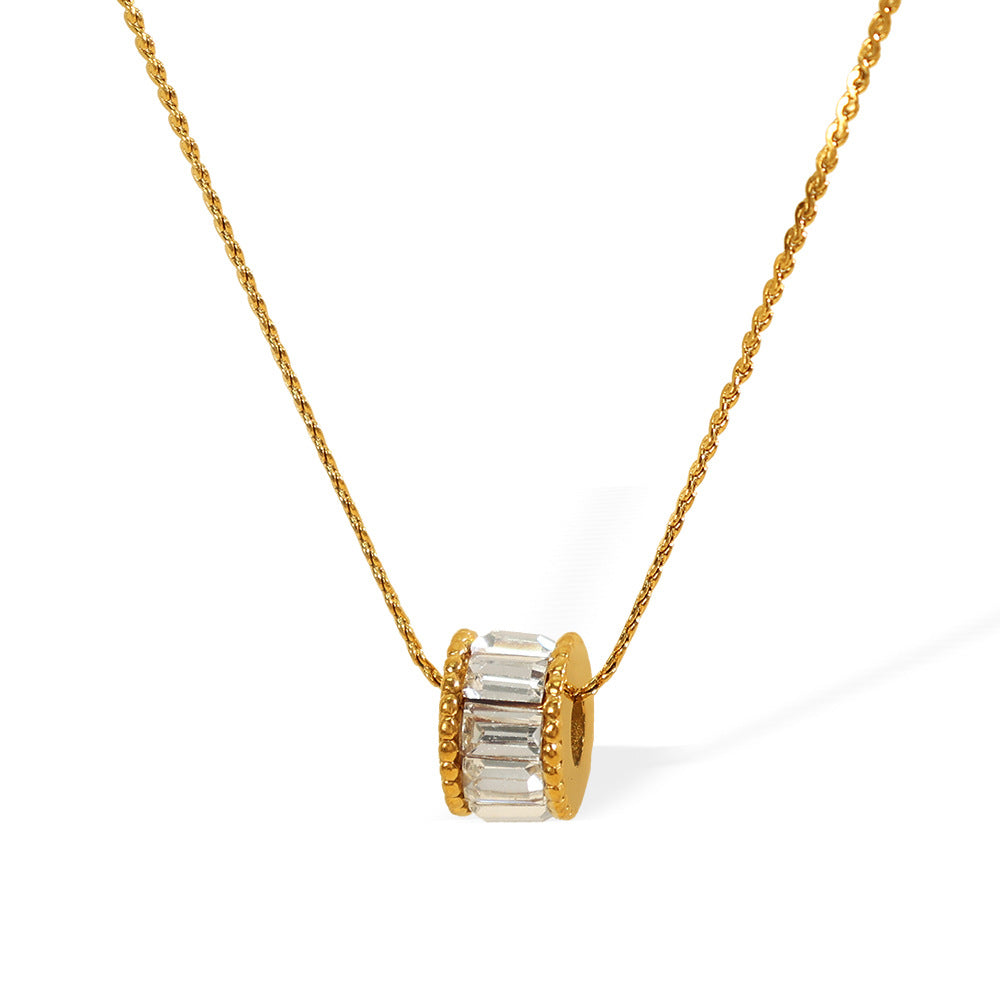 Elyna Polished Barrel halsband | Guld