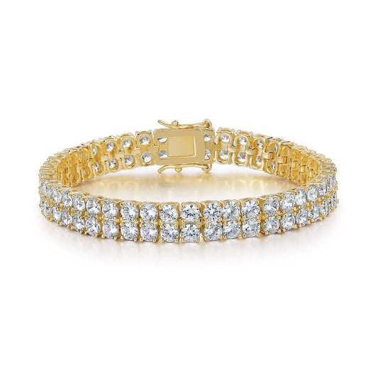 Double Row Tennis armband | Guld