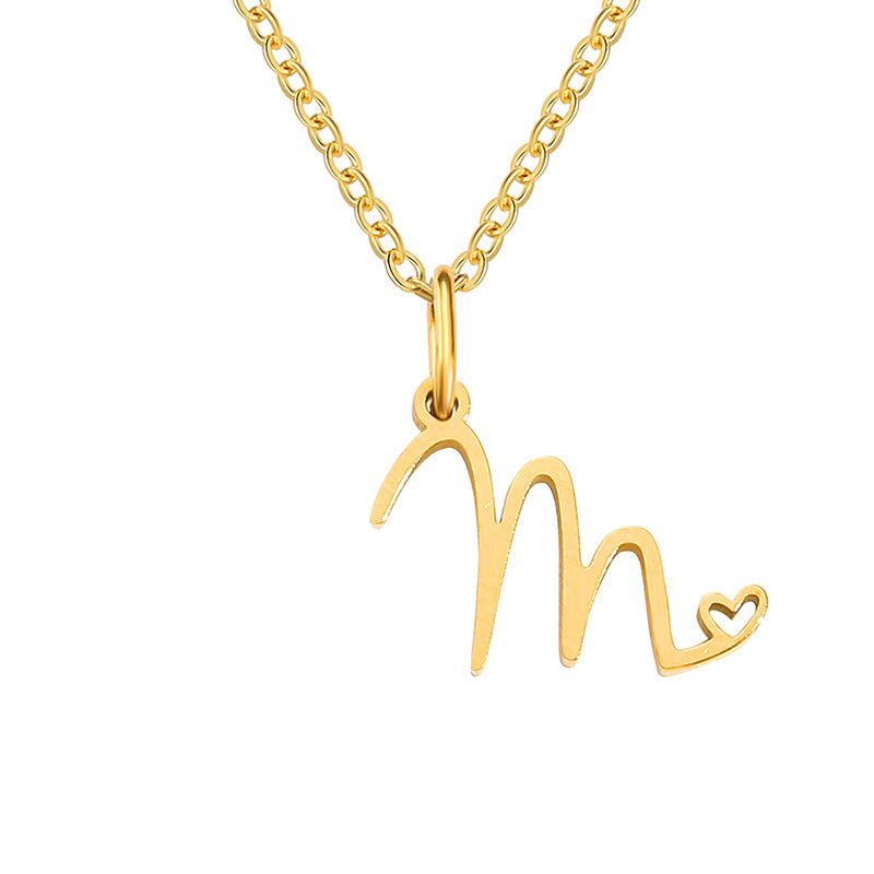 Hjärta Initial halsband | Guld
