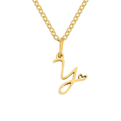 Hjärta Initial halsband | Guld