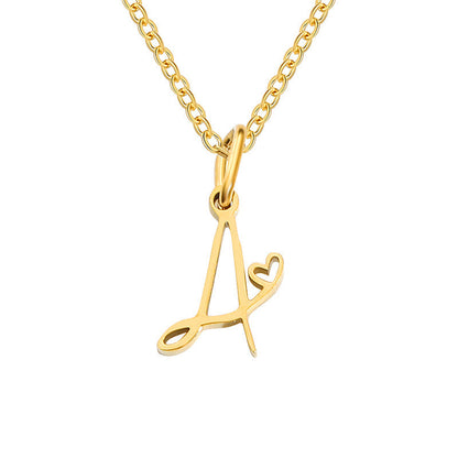 Hjärta Initial halsband | Guld