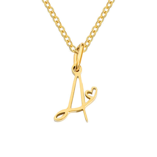 Hjärta Initial halsband | Guld