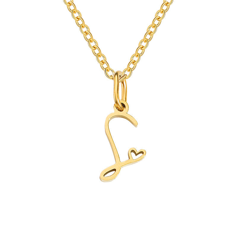 Hjärta Initial halsband | Guld