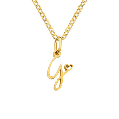 Hjärta Initial halsband | Guld