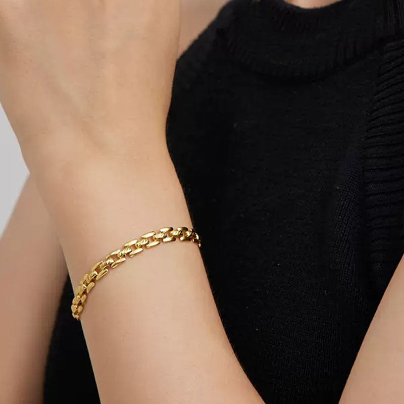 Timepiece kedjearmband | Guld
