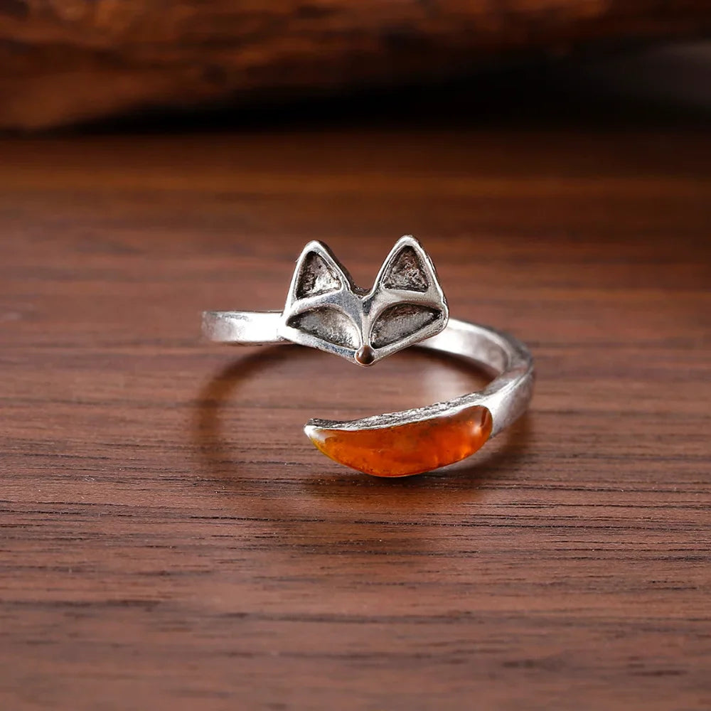 Vintage Räv Spirit Justerbar Ring