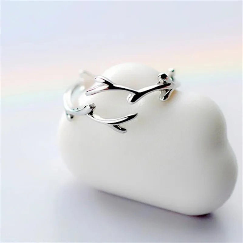 Sterling Silver Branch Nature Ring