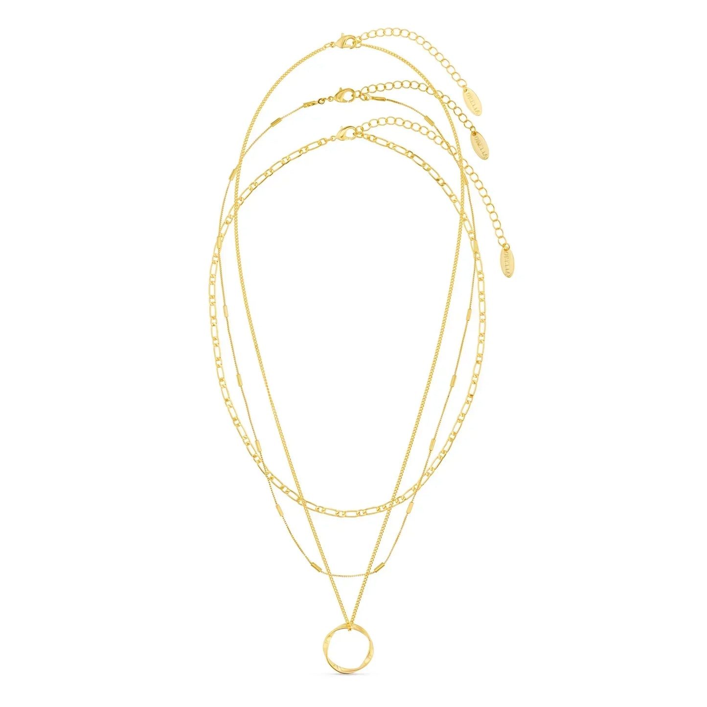 Öppen Circle Tre Row halsband | Guld