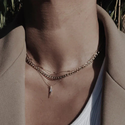 Flat Link Curb kedjehalsband | Guld