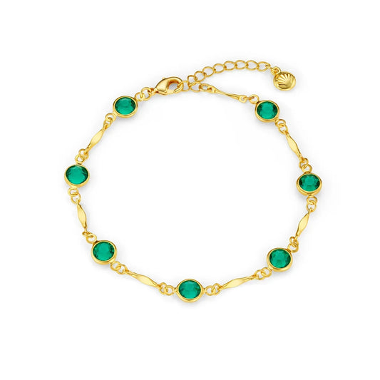 Smaragd Link kedjearmband | Guld