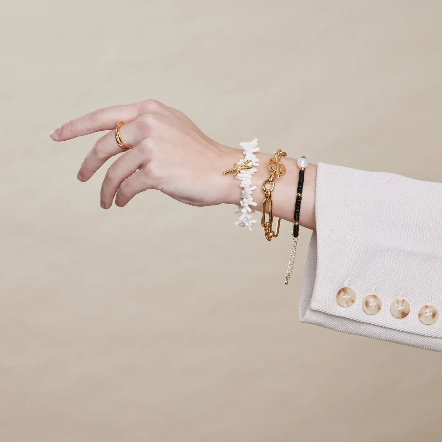 Link T-Stav armband | Guld