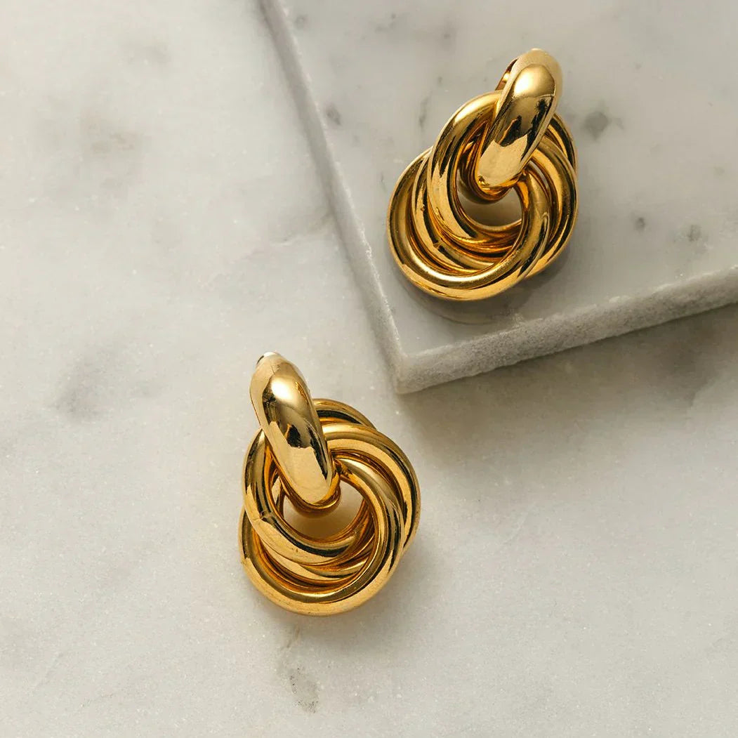 Statement Interlocking örhängen | Guld