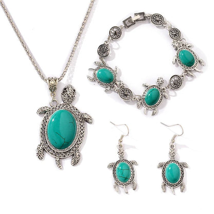 Turquoise Tortoise Jewelry Collection Set