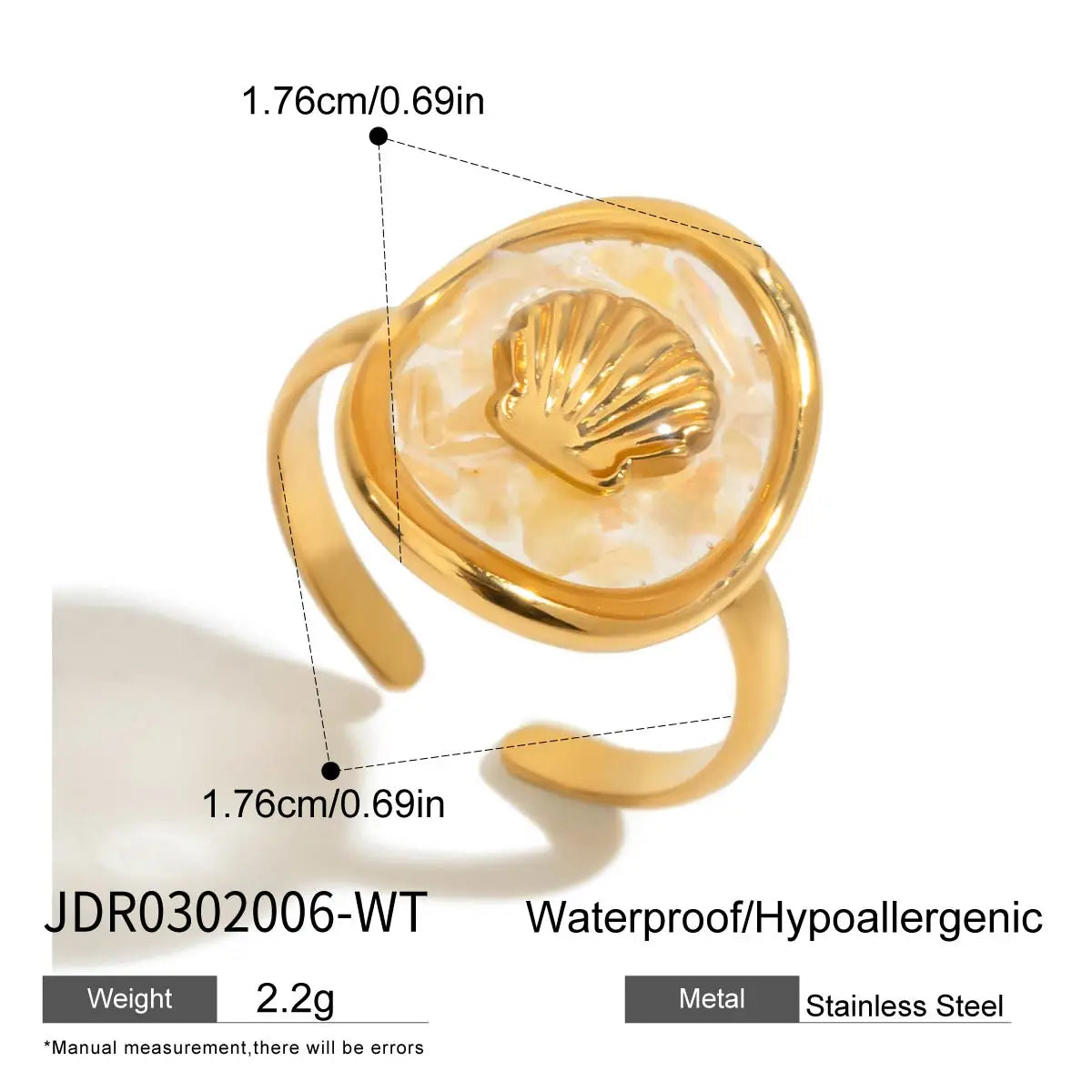 Ocean Sjöstjärna Snäcka Statement Ring