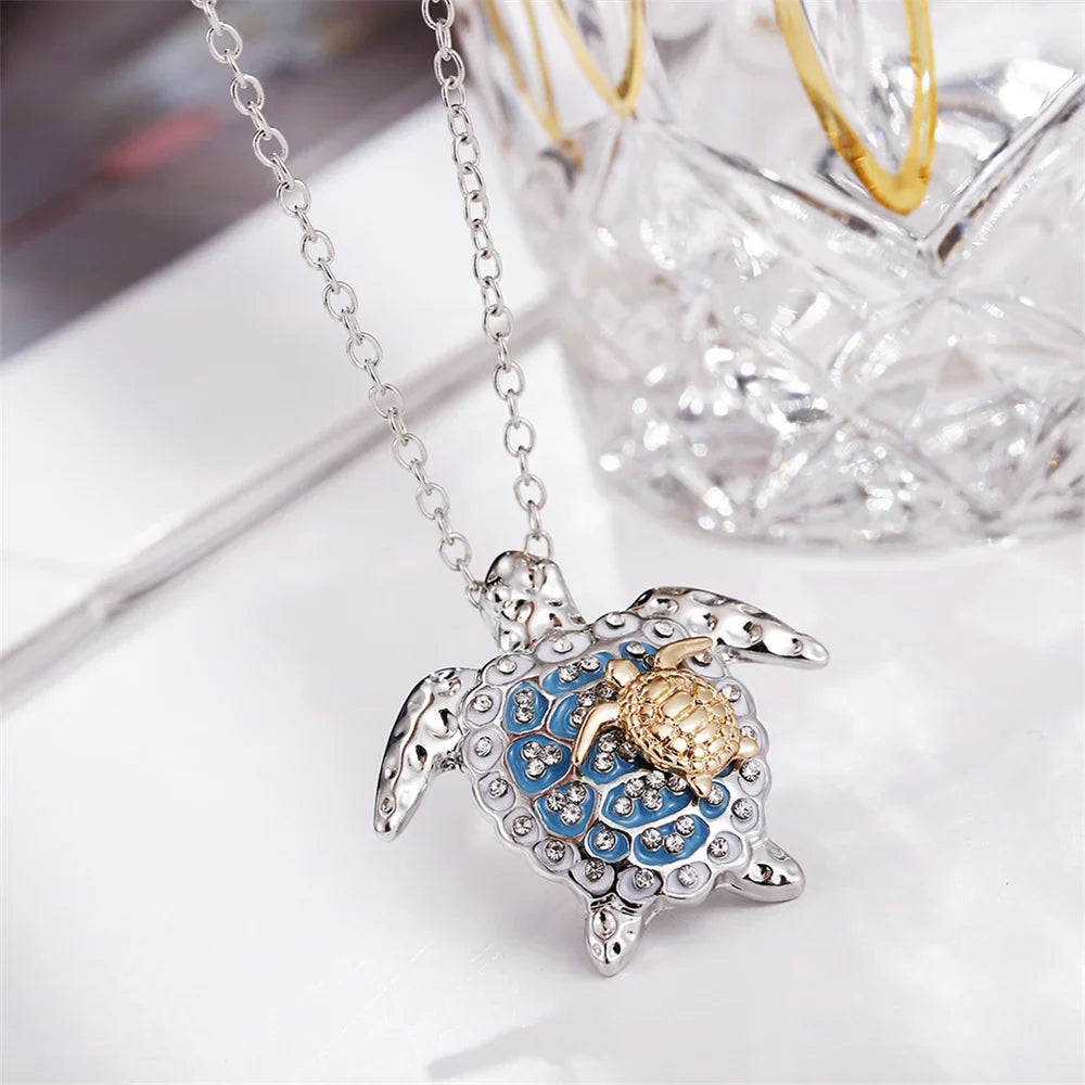 Havs Sköldpadda Hänge Halsband Vintage Ocean