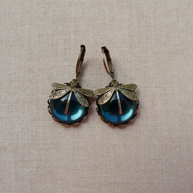 Spherical Trollslända Örhängen In Antique Guld 1