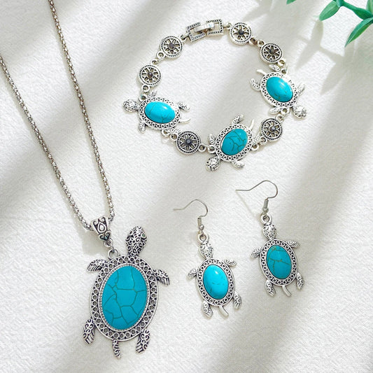 Turquoise Tortoise Jewelry Collection Set