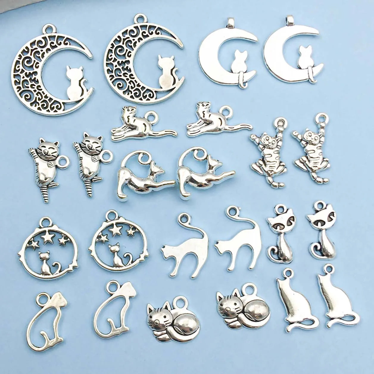 Antique Silver Katt Memorial Charms