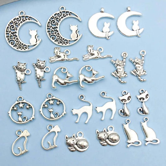 Antique Silver Katt Memorial Charms