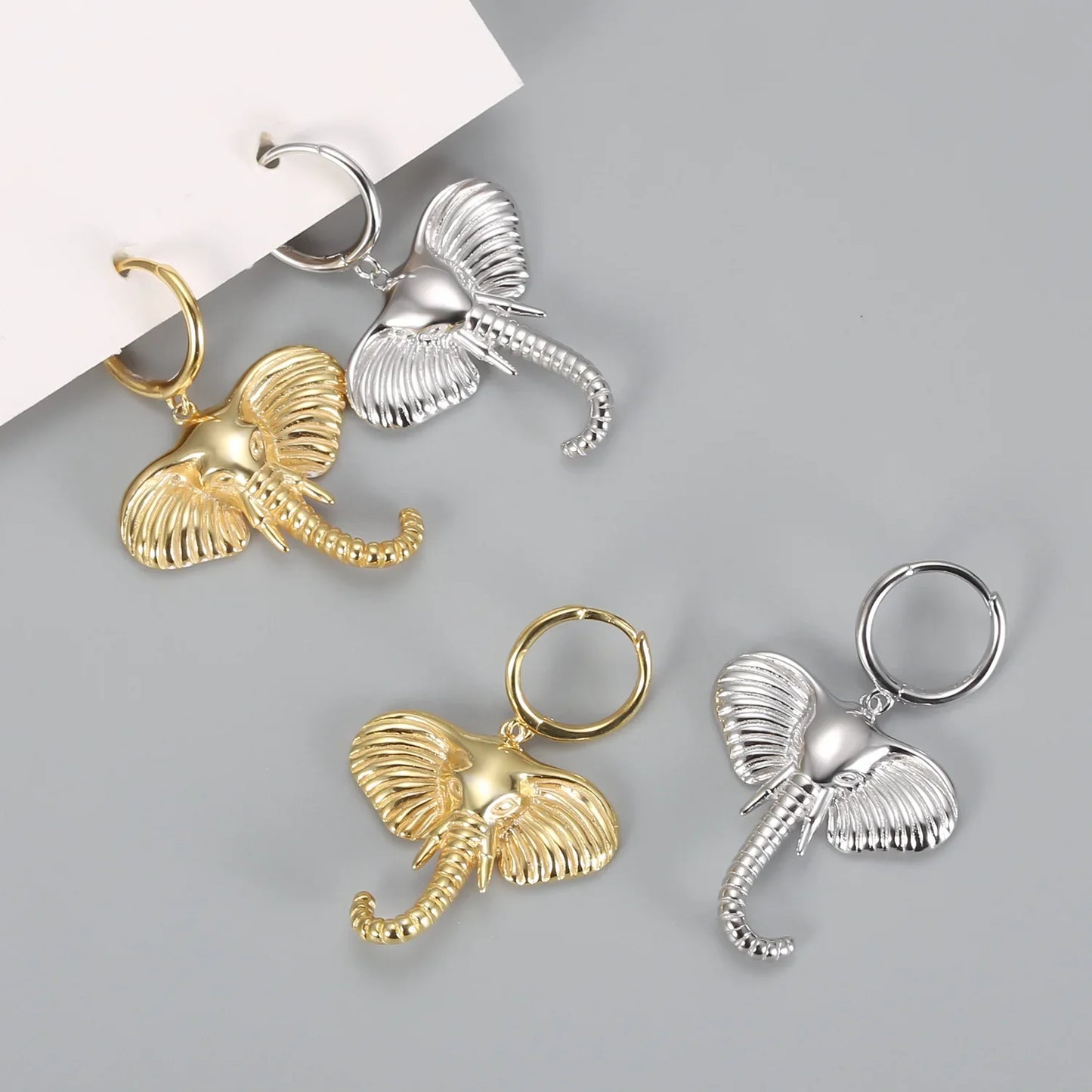 Elefant Berlock Hoop Örhängen Sterling