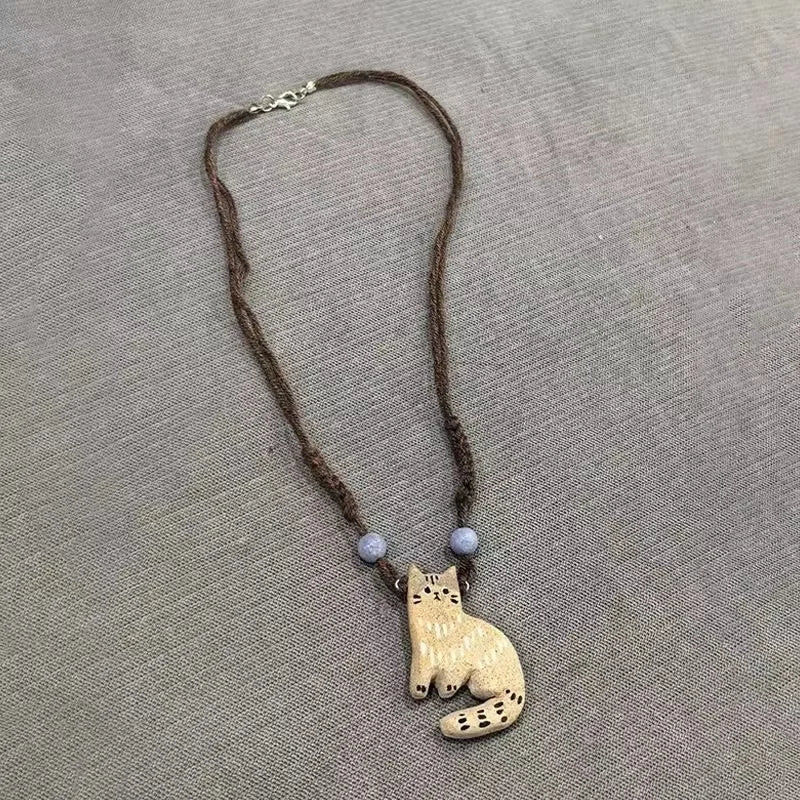 Vintage Katt Star Hänge Halsband