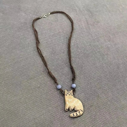 Vintage Katt Star Hänge Halsband