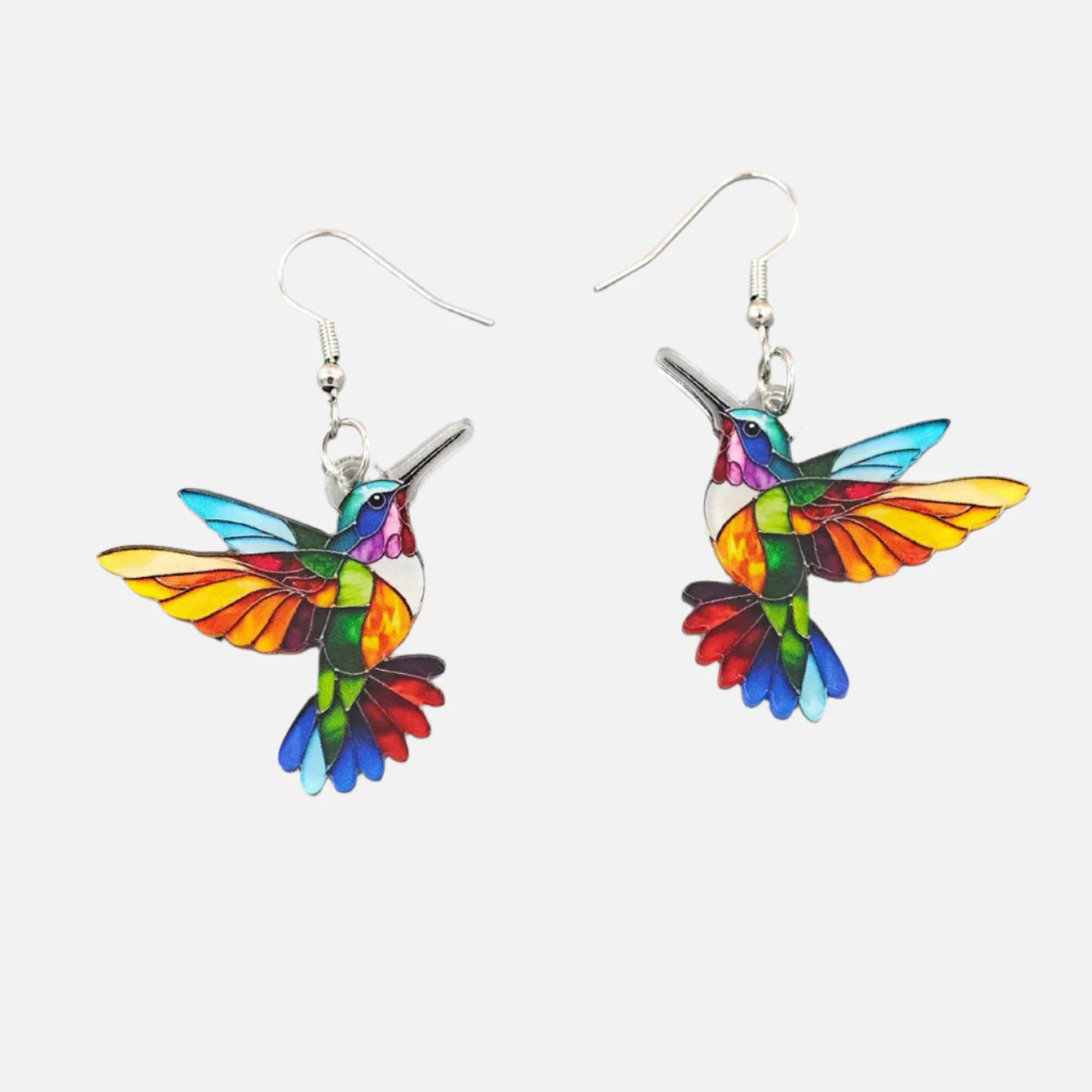 Vibrant Kolibri Acrylic Statement Örhängen