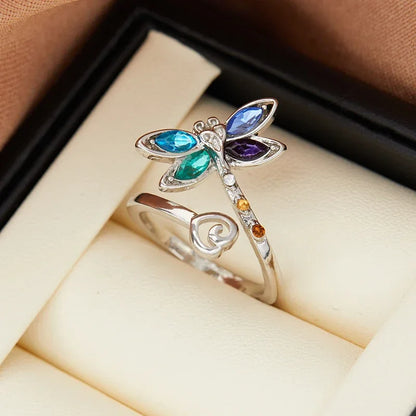 Vintage Trollslända Justerbar Ring