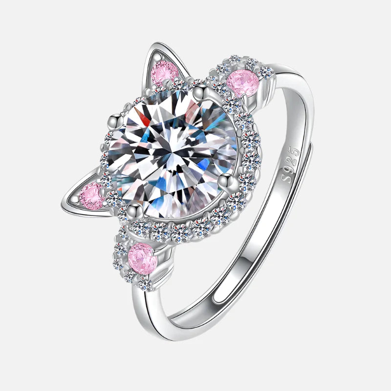 Sparkling Cz Katt Ring Justerbar