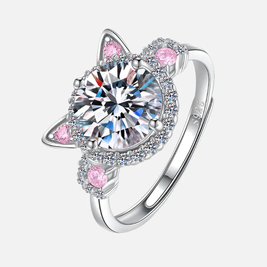Sparkling Cz Katt Ring Justerbar
