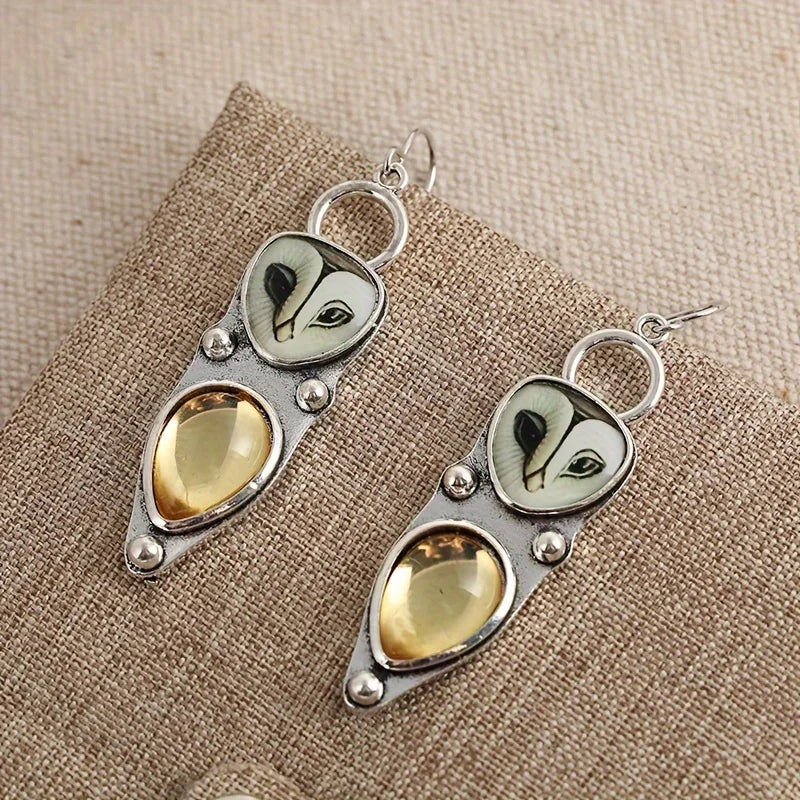 Boho Uggla Drop Örhängen Nickel Free For Sensitive Ears