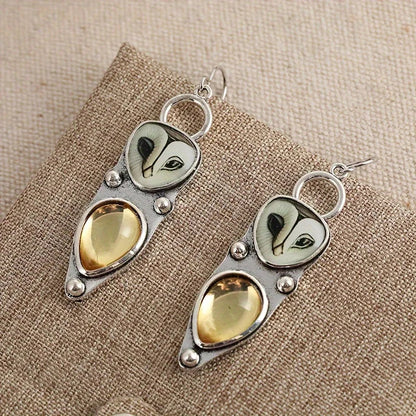 Boho Uggla Drop Örhängen Nickel Free For Sensitive Ears