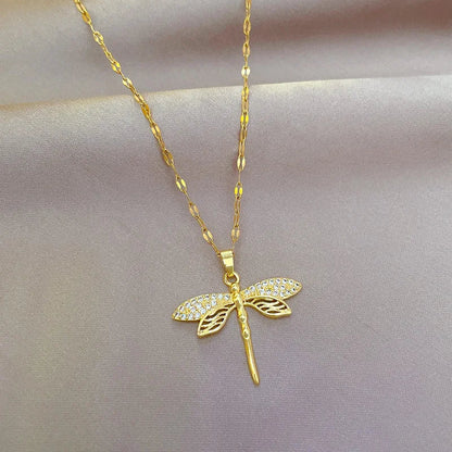 Kristall Trollslända Halsband Symbol
