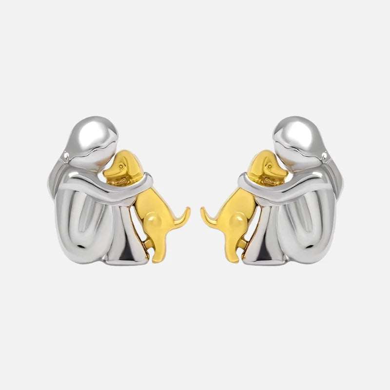 Sterling Silver Guld Hund Lover Örhängen