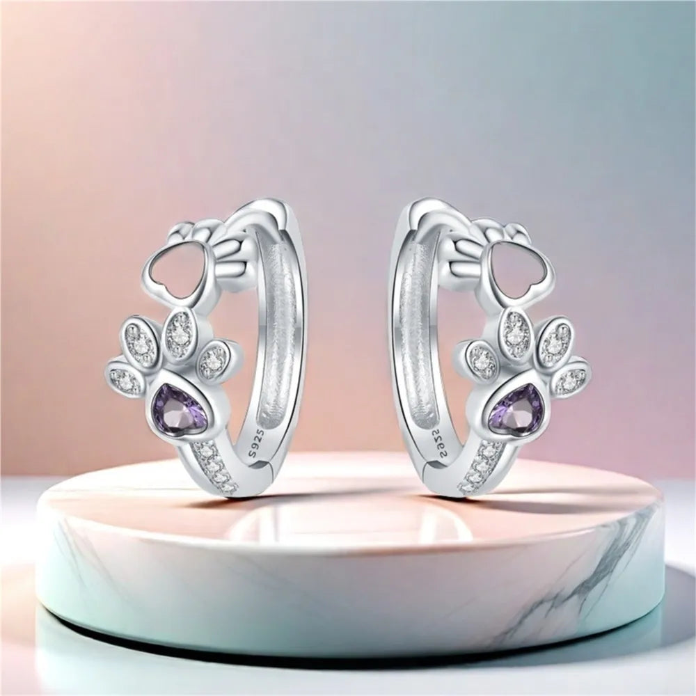 Sterling Silver Tass Print Hoops