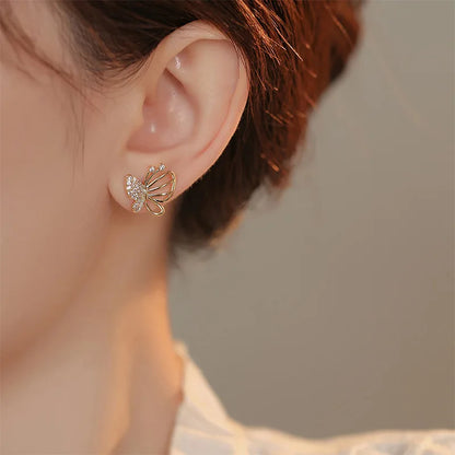 Elegant Zircon Fjäril Stud Örhängen