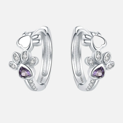 Sterling Silver Tass Print Hoops